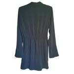 Abercrombie & Fitch Black Twist Front Button Up Shirt Dress Small Quiet Luxury Photo 3
