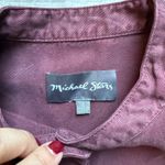 Michael Stars  Burgundy Band Collar Sleeveless Pleated Shoulder Shirt Dress Sz S Photo 3