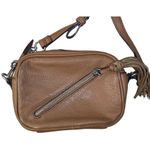 Sanctuary  Brown Leather Crossbody Bag Purse Boxy Silver Photo 2