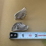 Vintage Silver Tone Wing Shaped Push Back Earrings Photo 2