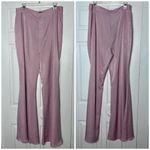 Pretty Little Thing  Light Pink Satin Extreme Flare Tailored Pants Size Large Photo 5