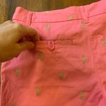 Charlie Paige Shorts NWT Small Pink Bermuda Embroidered Gold Pineapples Resort Photo 6