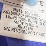 Vintage Stenay Silk Beaded Royal Blue & Black Long Sleeve Blouse Size XS Petite Photo 11