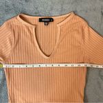 Missguided  Pink Coral Ribbed V-neck Long Sleeves Crop Top Coquette Size 6 Photo 4