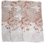 New Butterfly Floral Print Lightweight Infinity Scarf Neutral Brown White Pink Photo 1