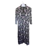 ZARA  Women's 2XL Floral Print Midi Shirt Dress Black Cottagecore‎ With Pockets Photo 1