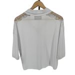 The Kooples Sport White Lace Inset Pique Polo Shirt Short Sleeve size 1/Small Photo 6