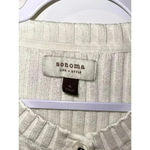 Sonoma  Vintage pullover SWEATER Cable Knit buttons Ivory Cream Size XLarge Photo 5