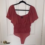 Lulu’s Rose Pink Short Sleeve V Neck Bodysuit Photo 1