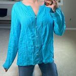Liz Claiborne : Blue Linen Cardigan Photo 0