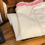 Loft Ann Taylor  Stretch White Denim Skirt Women’s Size 6 Pink Gingham Trim Photo 8