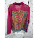 Flying Tomato  Womens Geometric Print Button Up Long Sleeve Blouse Top Size L Photo 4