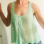 Iris Los Angeles Teal Green Patterned Semi-Sheer Tank Top, sz. S Photo 0