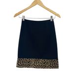 Vintage 90s Mini Skirt California Concepts Black Faux Fur Leopard Trim XS Photo 1