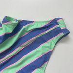 Fabletics Swimsuit Leotard Striped Tie Front Back Scoop Back Green Blue Pink Photo 4