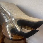 Worthington 9.5 Metallic Gold Knee High Boots Stiletto Glam Party Statement Photo 9