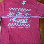 Disney NWT  Toy Story Pizza Planet Red White Graphic T-Shirt adult size small Photo 5