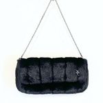 XOXO faux fur vintage 90’s small black handbag purse clutch Photo 0