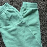PINK - Victoria's Secret  Green Ribbed Fleece High Waist Jogger Photo 4