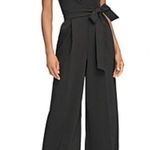 Karl Lagerfeld PARIS Scuba Crepe Wide Leg Jumpsuit Black Photo 0