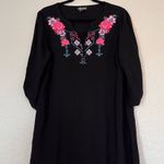 Wrangler COWGIRL HARDWARE Black Embroidered Floral Western Dress  Womens LARGE #111 Photo 0