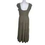 Pretty Garden Olive Green Smocked Midi Dress Size Large Green Cottagecore Dress Photo 1