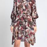 Chufy Red and Pink Mock Neck Bishop Sleeve Dress size M Size M Photo 8