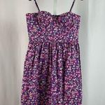 Moda International Size 2 Purple Micro Floral Sleeveless Mini Dress Boho Spring Photo 0