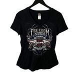 Harley Davidson Harley-Davidson Womens Freedom Machines Motorcycle Graphic T-Shirt Medium Black Photo 0