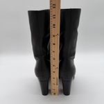 Jimmy Choo  Black Soft Leather Sophisticated Pull On Mid Calf Heel Boots 38.5 Photo 3