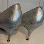 Ivanka Trump Silver Suede Nanci 3 Inch Embellished Heels Size 7 1/2 M Photo 6