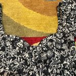 Olivaceous Black and White Floral Short Puff Sleeve Crop Top Sweetheart Neck S Photo 2