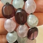 Green pink and purple wire triple strand bracelet Purple Photo 4