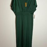 Alexia Admor NWT  Wide-Leg Satin Jumpsuit Dark Green Photo 1