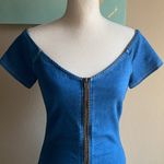 Haute Monde Denim zippered bardot dress size medium off the shoulder optional Photo 1