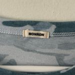 Monrow Women's Blue Camo Camouflage Cropped Short Sleeve Tee T Photo 5