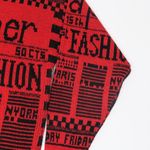 Vintage 80s Via l.A. Newspaper AOP Red Sweater Size M Photo 5