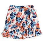 Roxy  Hawiian Floral Print Halo Wrap Skirt Size Small Photo 0