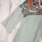 Tassels N Lace Green Sheer Floral Embroidered High Low Dress Women's Size Medium Photo 2