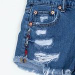 American Eagle  Distressed Tomgirl‎ Shortie Denim Jean Shorts Size 4 Photo 2