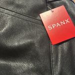 Spanx NWT  II Slim‎ Straight Faux Leather Pants Luxe Black Pull On Shaping Photo 4
