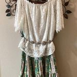 Rhodesia floral pockets maxi skirt looks great with a off shoulder blouse & belt Green Size L Photo 0