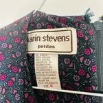 Karin Stevens Vintage  Black Purple Floral Flowy Zip Up Back Dress Petite size 6 Photo 3