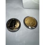 Head Vintage Faux Gold Tone Indian  Coin Clip Earrings Photo 7