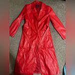 Urban Outfitters  Red faux leather trench coat Photo 3