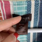 Multiples  Size L Blazer Jacket Crochet Fringe Striped Print Open Front Lined Photo 2