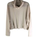 American Eagle  Womens Beige Waffle Knit Thermal Oversized Cowl Neck Sweater L Photo 0