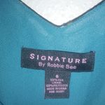 Robbie Bee  Signature 6 Silk Sleeveless Turquoise Animal Print Maxi Dress Photo 7