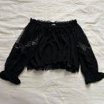 Axes Femme Black off shoulder sheer cropped top lace size medium from Japan Photo 5