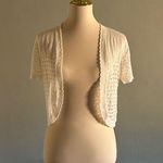 Ronni Nicole  White Crochet Cardigan | Size: S Photo 0